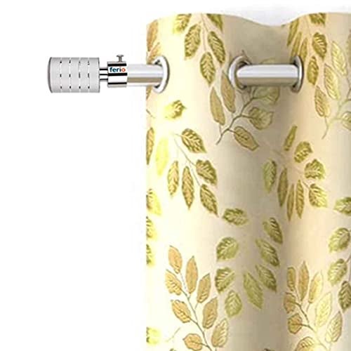 FERIO Stainless Steel and Aluminium Curtain Holder Bracket for Door and Windows Fitting Accessories for Home Décor for 1 Inch Rod Size Only Finials Set Silver Colour (Pack of 2) - Image 4