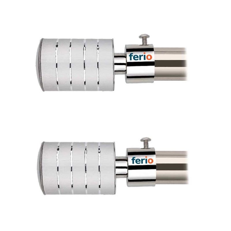 FERIO Stainless Steel and Aluminium Curtain Holder Bracket for Door and Windows Fitting Accessories for Home Décor for 1 Inch Rod Size Only Finials Set Silver Colour (Pack of 2) - Image 5