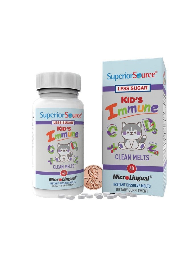 Superior Source Superior Source Kid’s Immune, Clean Melts, Quick Dissolve MicroLingual Tablets, 60 Ct, Alternative to Gummies, Zinc (2 mg), Vitamin C (30 mg), D3 (400 IU), Elderberry Extract, Non-GMO  - Image 2