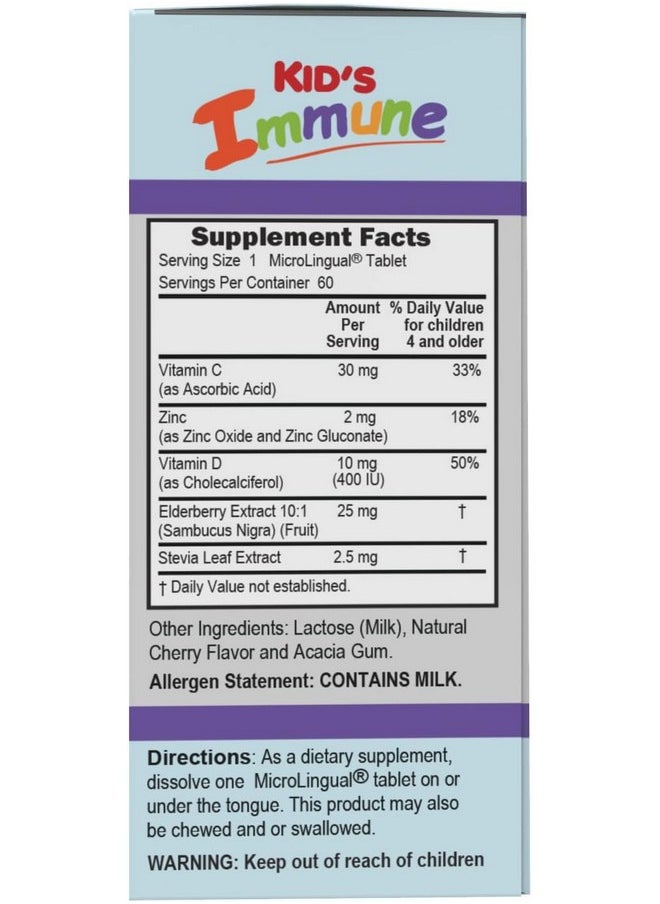 Superior Source Superior Source Kid’s Immune, Clean Melts, Quick Dissolve MicroLingual Tablets, 60 Ct, Alternative to Gummies, Zinc (2 mg), Vitamin C (30 mg), D3 (400 IU), Elderberry Extract, Non-GMO  - Image 4