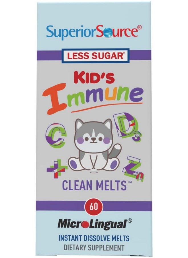 Superior Source Superior Source Kid’s Immune, Clean Melts, Quick Dissolve MicroLingual Tablets, 60 Ct, Alternative to Gummies, Zinc (2 mg), Vitamin C (30 mg), D3 (400 IU), Elderberry Extract, Non-GMO  - Image 5