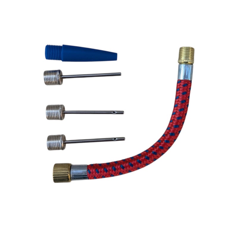 Flexible Mini Air Blower Hose Connector with 4 Tips - 3 Ball Inflator Needles and Plastic Nozzle for Floats, Mattresses, Balloons - Image 5
