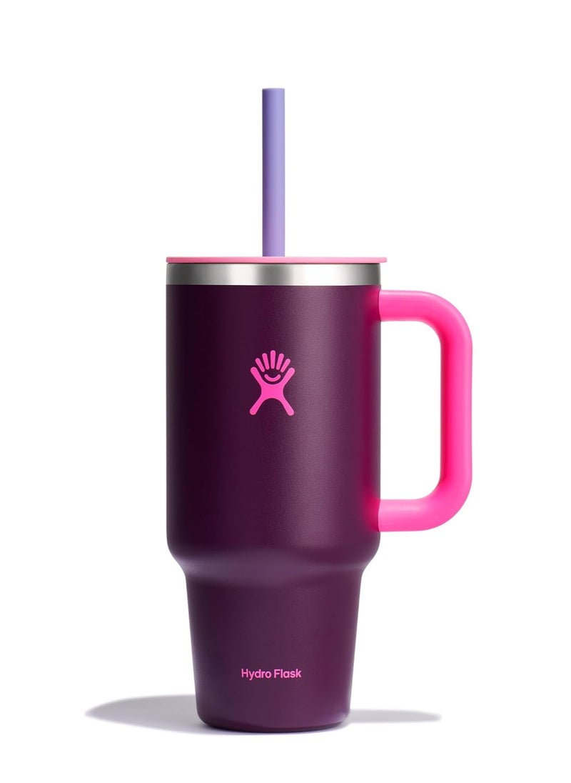 Hydro Flask Hydro Flask 946ml (32 oz) All Round Travel Tumbler with Handle, Lid & Straw - Sugarplum  - Image 1