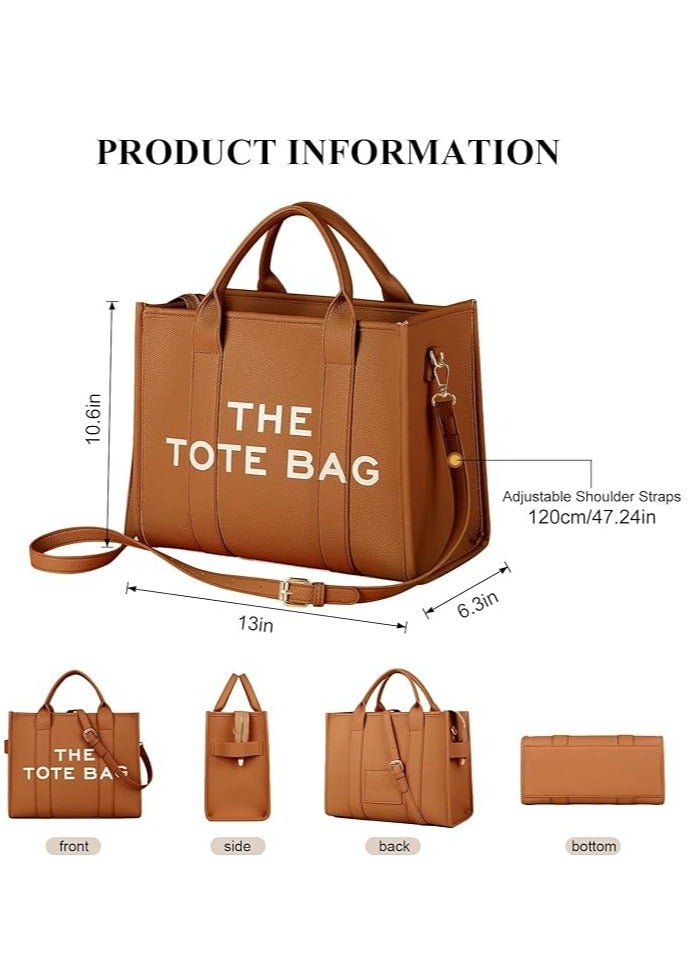 PU Leather Tote Bag Trendy Travel Tote Bag Handbag Top-Handle Shoulder Crossbody Bags  - Image 2