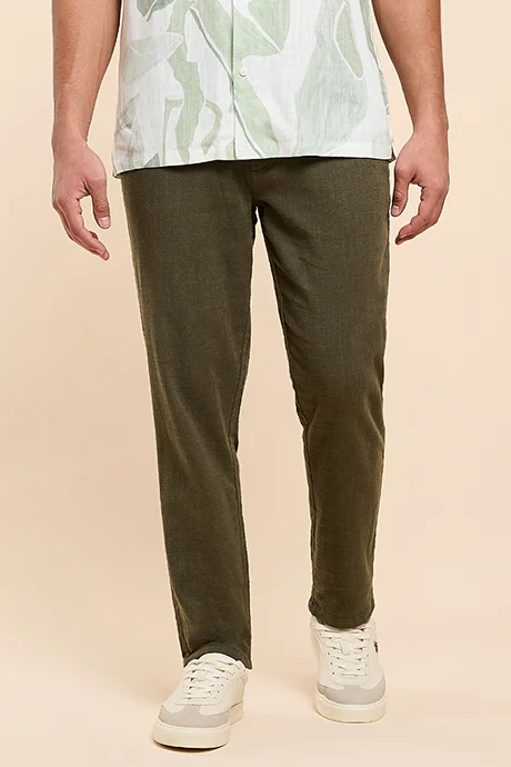 R&B Solid Pants with Drawstring Waist