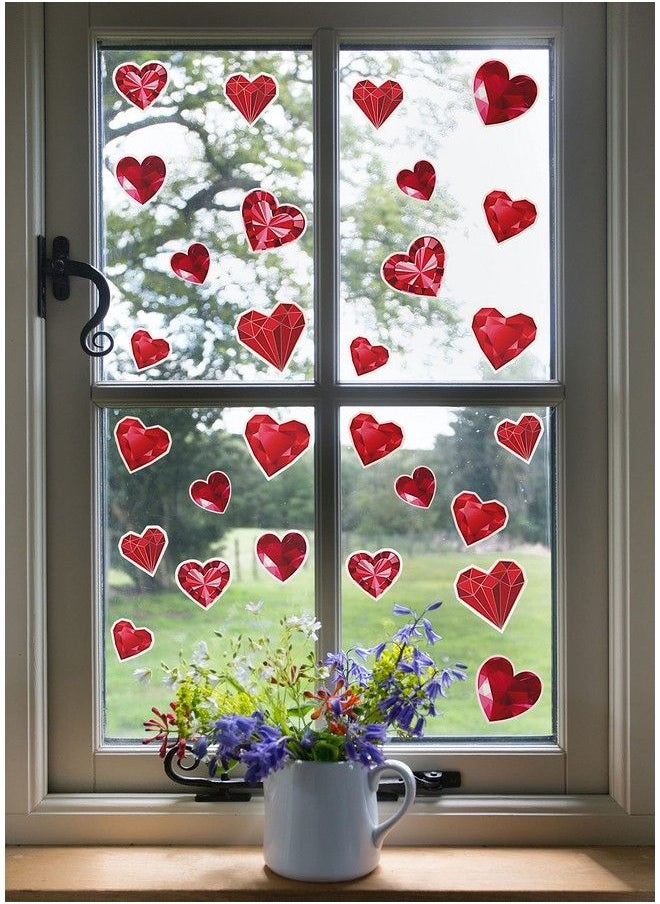Iconikal Static Cling Window Decorations Love Diamond Hearts 200Count  - Image 2