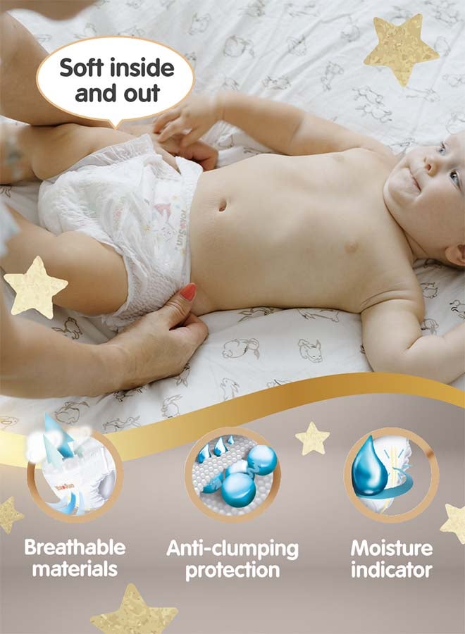 YokoSun Premium Baby Diaper Pants, Size 3 / M (6-10 kg), 56 pcs â€“ Ultra-Soft, Hypoallergenic Nappies, Japanese Quality for Baby Skin Care, Leakproof with 12-Hour Dryness Protection - Image 4