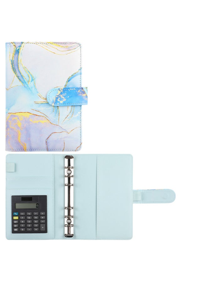 HONGYANG A6 Loose-leaf Book Budget Book Marbling Calculator Notebook Book Leather Pu Hand Book Loose-leaf Clip - Image 1