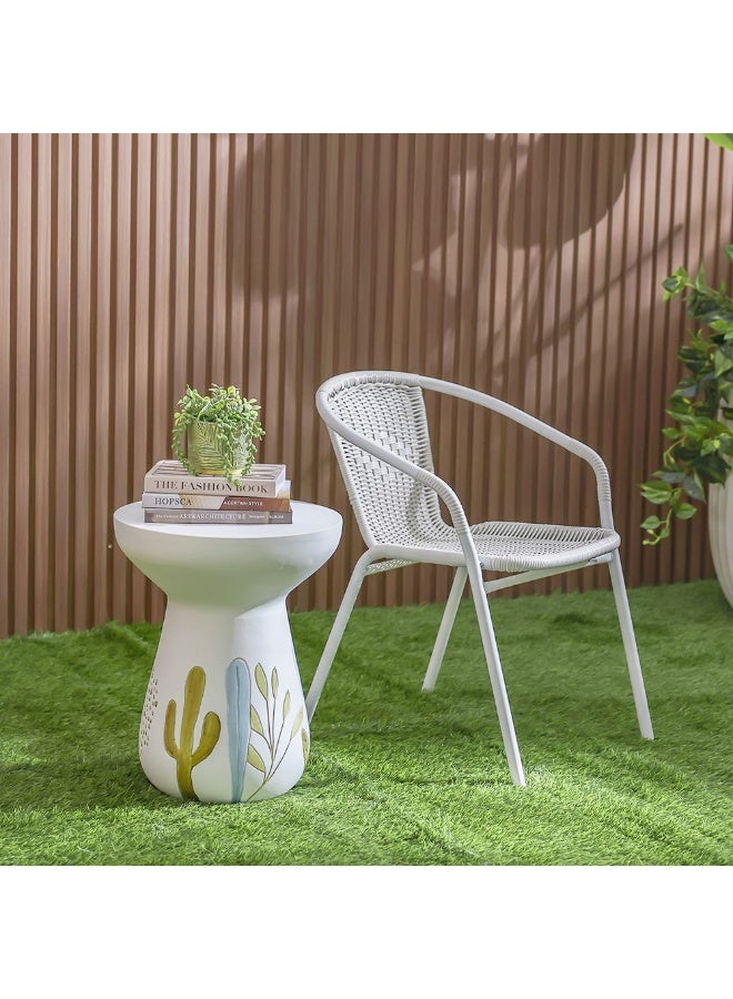 DANUBE HOME طاولة جانبية متعددة الألوان على شكل كأس MGO - ملحق أنيق للحديقة الخارجية، مثالية للفناء، السطح، أو زينة الحديقة - 42x42x51 سم - Image 4