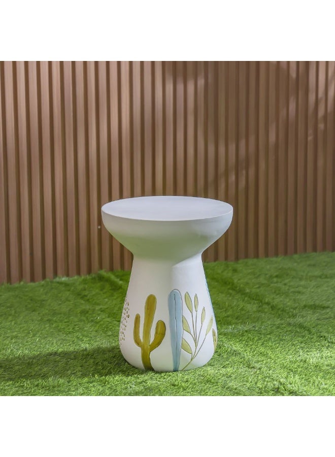 DANUBE HOME طاولة جانبية متعددة الألوان على شكل كأس MGO - ملحق أنيق للحديقة الخارجية، مثالية للفناء، السطح، أو زينة الحديقة - 42x42x51 سم - Image 1