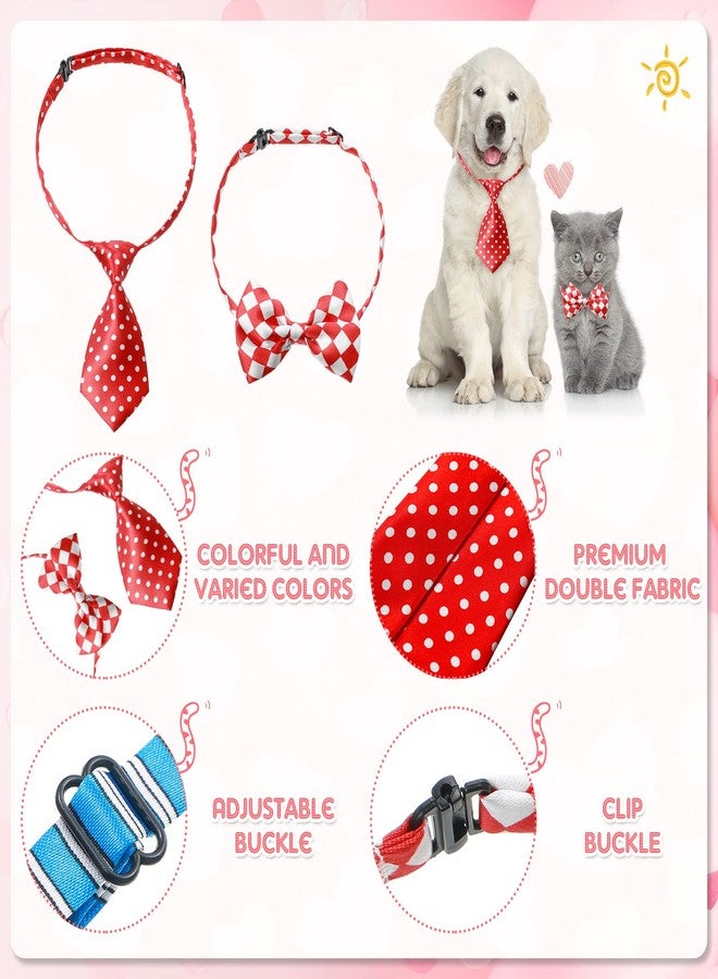 Reginary 70 Pieces Adjustable Dog Bow Ties Set Includes 40 Pet Bow Ties and 30 Neckties Dog Bowties Collars Grooming Accessories for Large Pets Cats Daily Wearing Holiday - Image 4