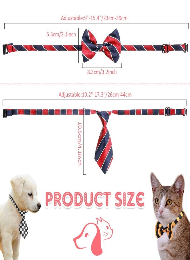 Reginary 70 Pieces Adjustable Dog Bow Ties Set Includes 40 Pet Bow Ties and 30 Neckties Dog Bowties Collars Grooming Accessories for Large Pets Cats Daily Wearing Holiday - Image 3