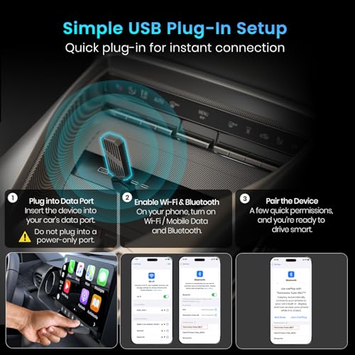 Portronics Tune, 2-in-1 Wireless Car Receiver, Converts Wired Auto Android & CarPlay to Wireless, Bluetooth Connectivity, Only for Cars with OEM Installed Wired Android Auto/CarPlay, 6 Months Warranty - Image 4