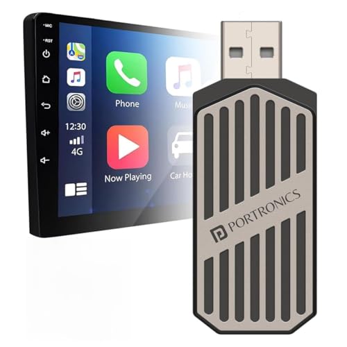 Portronics Tune, 2-in-1 Wireless Car Receiver, Converts Wired Auto Android & CarPlay to Wireless, Bluetooth Connectivity, Only for Cars with OEM Installed Wired Android Auto/CarPlay, 6 Months Warranty - Image 1