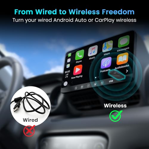 Portronics Tune, 2-in-1 Wireless Car Receiver, Converts Wired Auto Android & CarPlay to Wireless, Bluetooth Connectivity, Only for Cars with OEM Installed Wired Android Auto/CarPlay, 6 Months Warranty - Image 2