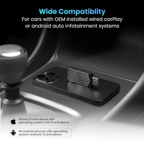Portronics Tune, 2-in-1 Wireless Car Receiver, Converts Wired Auto Android & CarPlay to Wireless, Bluetooth Connectivity, Only for Cars with OEM Installed Wired Android Auto/CarPlay, 6 Months Warranty - Image 5