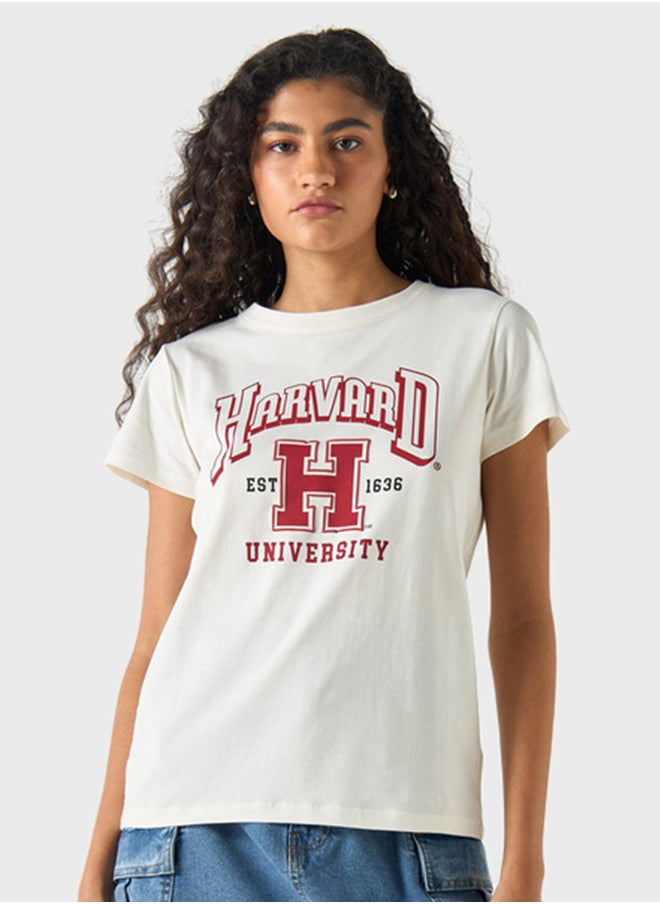 SP Characters Varsity  Print Crew Neck T-Shirt  - Image 1
