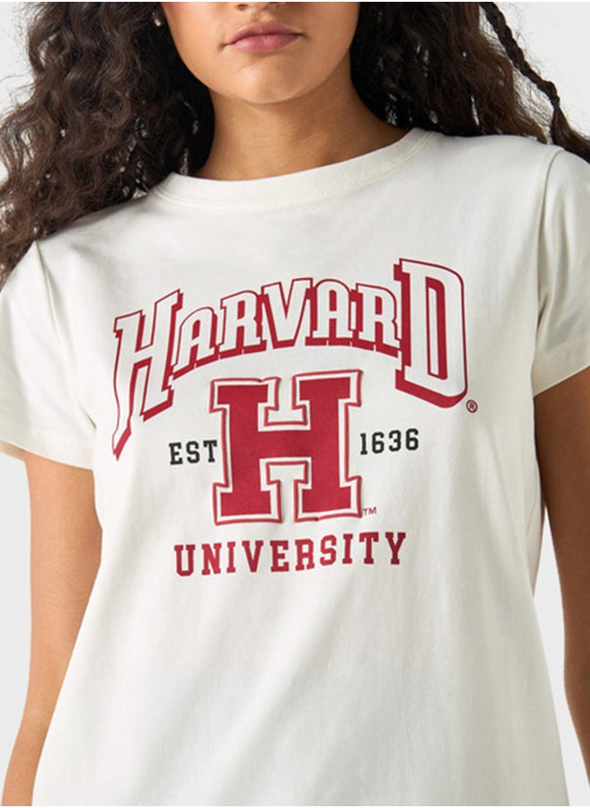 SP Characters Varsity  Print Crew Neck T-Shirt  - Image 3