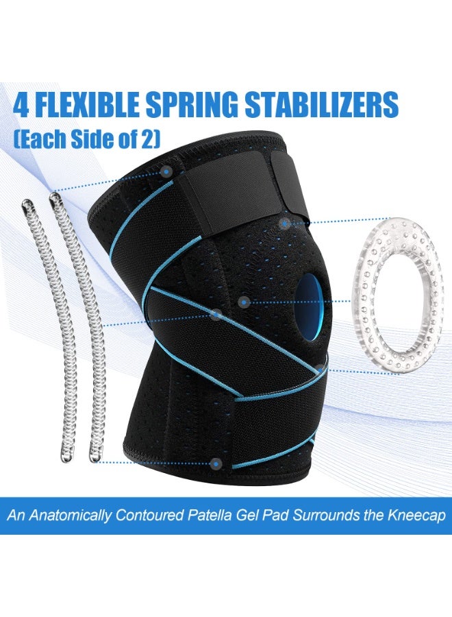 Knee Brace with Side Stabilizers & Patella Gel Pads, Adjustable Compression Knee Support Braces for Knee Pain, Meniscus Tear,ACL,MCL,Arthritis, Joint Pain Relief,Injury Recovery (Men & Women) - Image 5