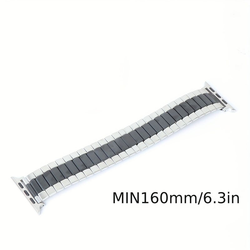 Stainless Steel Elastic Watch Band For 38 40 41 42 44 45 49 Mm Silvery Black A - Image 2