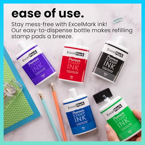 ExcelMark Self Inking Stamp Refill Ink - 2 oz. - Red Ink - Image 5