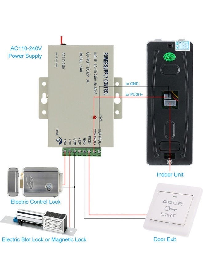 KKmoon - Doorbell Intercom System With Monitoring Camera Silver - Image 1