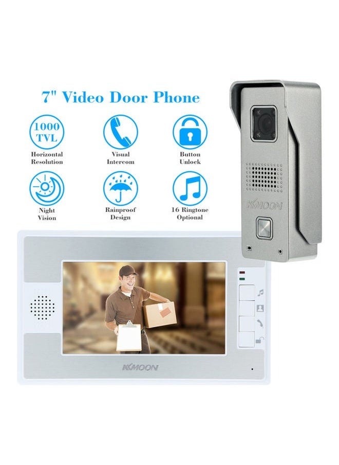 KKmoon - Doorbell Intercom System With Monitoring Camera Silver - Image 1