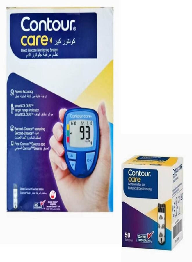 Contour Care Blood Glucose Meter with 50 Strips to Test - Image 1
