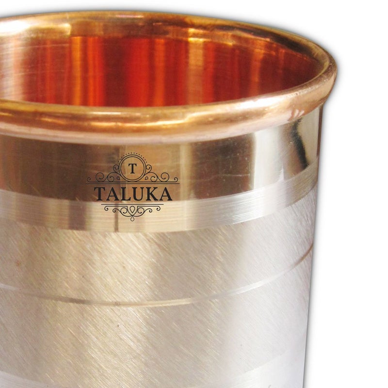 Taluka Stainless SteelCopper Drinking Glasses 350 Ml 214 X 312 Inch MultiColor Set of 6 - Image 2