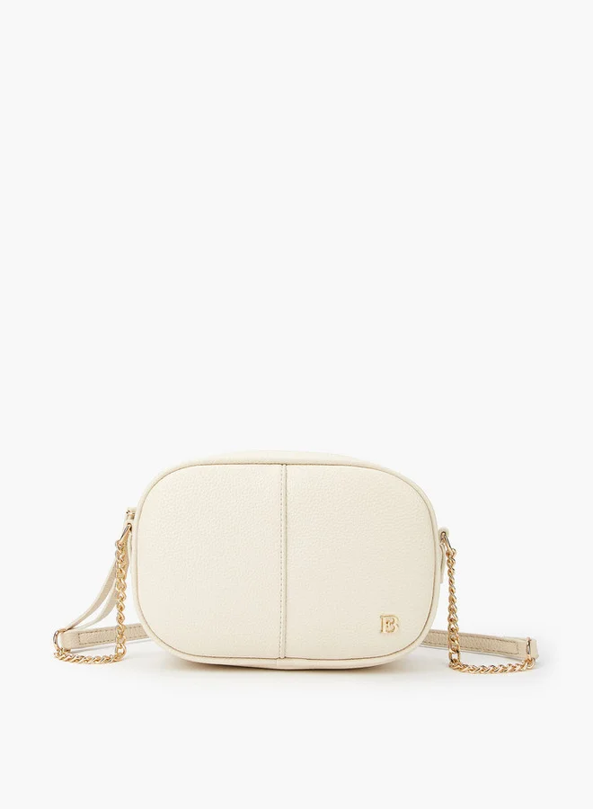 Flora Bella By Shoexpress Solid Crossbody Bag with Adjustable Strap and Zip Closure