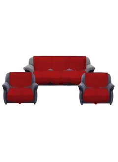 Kuber Industries Kuber Industries Premium Sofa Cover|Chikankari Cotton Fabric|6 Pieces Cotton 5 Seater Sofa Cover Set (Maroon)  - Image 1
