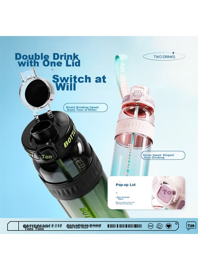 Bottled Joy Large Capacity Sports Water Bottle, Gradient Plastic Cup, Fitness Water Bottle, College Student Water Bottle - Image 5