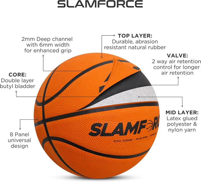 Nivia Slamforce Rubber Basketball ( Size: 7, Orange) - Image 2