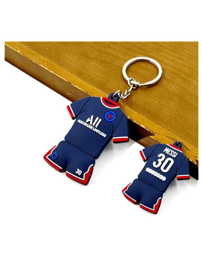 Generic Barcelona/Messi/Juve/Cristiano Ronaldo/Paris/Chelsea/Real Madrid Shirt Jersey Keychain Accessory Pendant Bag Chain Car Keychain Creative Gift for Unisex 