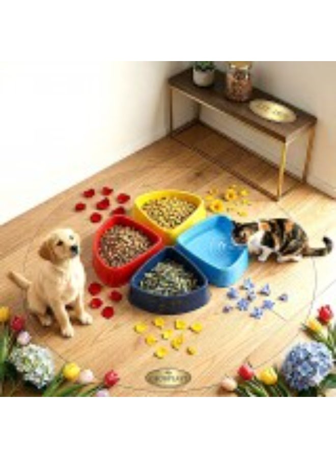 Georplast Corner Pet Bowl L Red – Space-Saving Triangular Cat & Dog Feeding Dish (24×18.5×9 cm, 700g Capacity) - Image 2