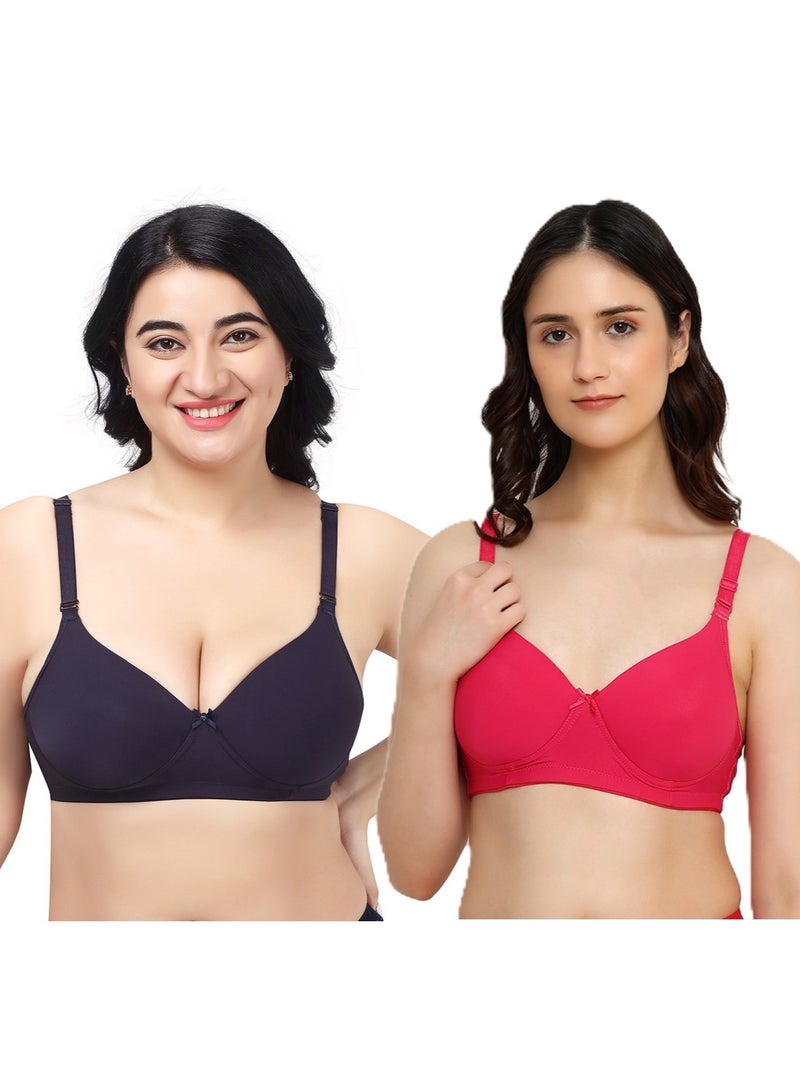 راجني حمالة صدر نسائية مقاس C، ناعمة كالحرير، مصنوعة من الإسباندكس، بدون خياطة، مبطنة، تغطية متوسطة، بدون أسلاك، طبقتين، قابلة للتمدد لرفع الصدر - Image 1