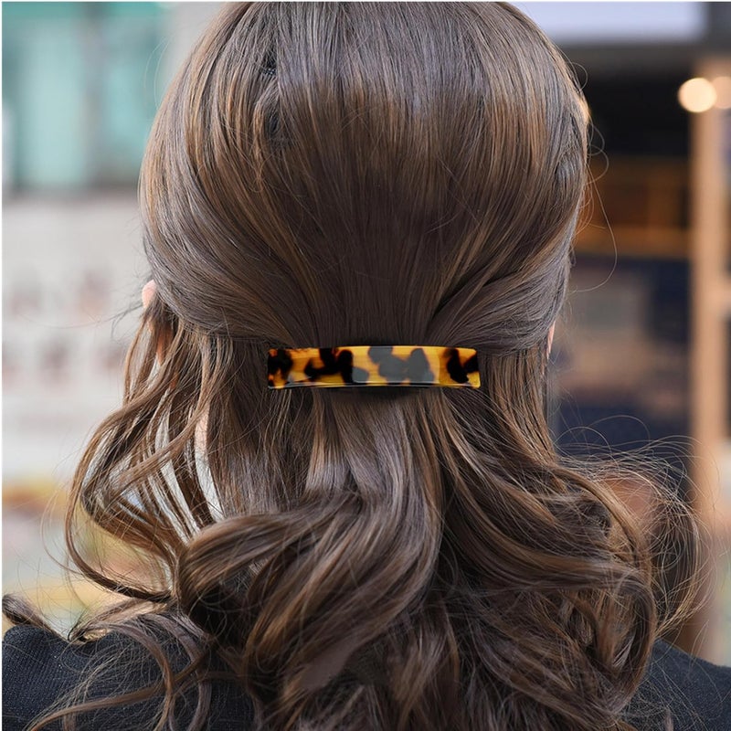 Fsmiling Hair Barrettes for Women French Hair Barrette Clip Small Acetate Hair Clips Barrette No Slip Hair Accessories 3-Pack - Image 2