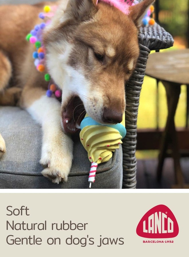 Lanco Dog Birthday Cake Toy - Squeaky Dog Toys - Dog Puppy Birthday Gift - Dog First Birthday - 100% Natural Rubber - Happy Birthday Dog Toy for Small Medium Large Dogs -Handmade - Image 3