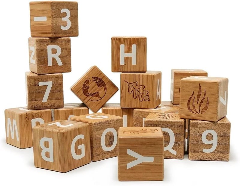 Kinderfeets Crafted ABC Bamboo Blocks - Image 1