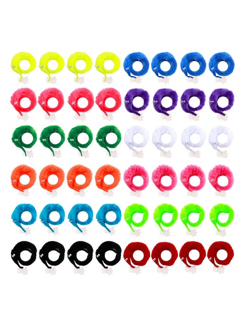 50 Pieces Magic Worm Toys Wiggly Twisty Fuzzy Worm Toys Carnival Party Favors, with Invisible String Party Favours for Kids (Multiple colors, Random Colors)