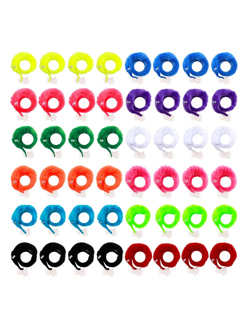 50 Pieces Magic Worm Toys Wiggly Twisty Fuzzy Worm Toys Carnival Party Favors, with Invisible String Party Favours for Kids (Multiple colors, Random Colors)