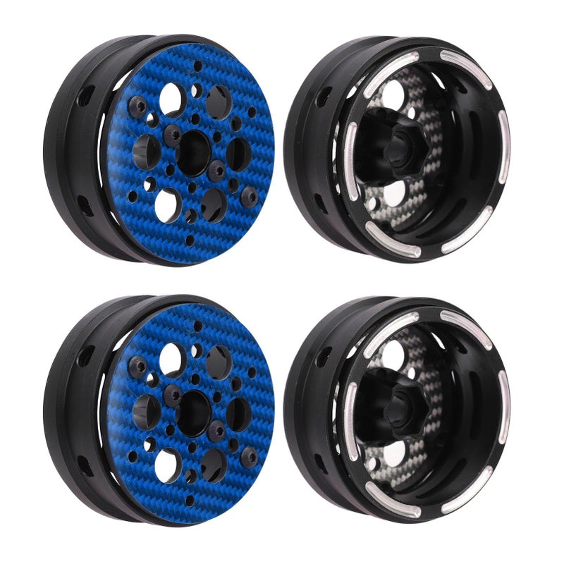 Blue 1 9 Inch RC Car Wheels Carbon Fiber Lightweight Beadlock Design For SCX10 RR10 - Image 4