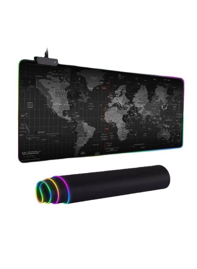 Gaming Mouse Pad, Extra Large Soft Led Extended Mouse Pad (13 Lighting Modes), Anti-Slip Rubber Base Computer Keyboard Mat, Black, 800*300*4mm  - Image 1