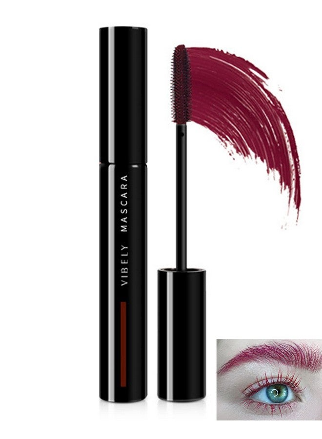 LYSdefeu Red Mascara Voluminous Waterproof Cat Eye Makeup Color Mascara For Eyelashes Best Volumizing Lengthening Curling Defining Washable Eye Lashes Party Stage Use, Colored Eye Makeup For Women Girl - Image 2