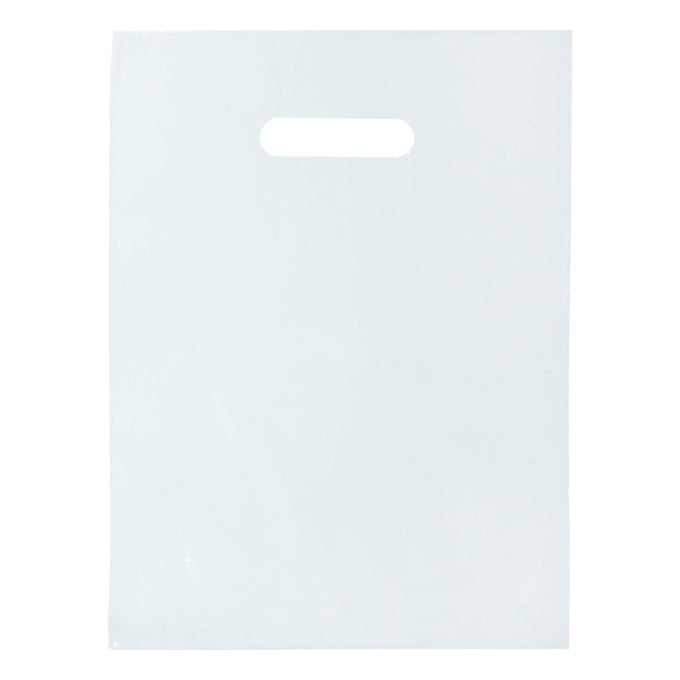100 CLEAR PLASTIC BAGS WITH HANDLES 12X15 GLOSSY RETAIL SHOPPING BAGS FOR SMALL BUSINESS BOUTIQUE GIFT AND TRADE SHOW