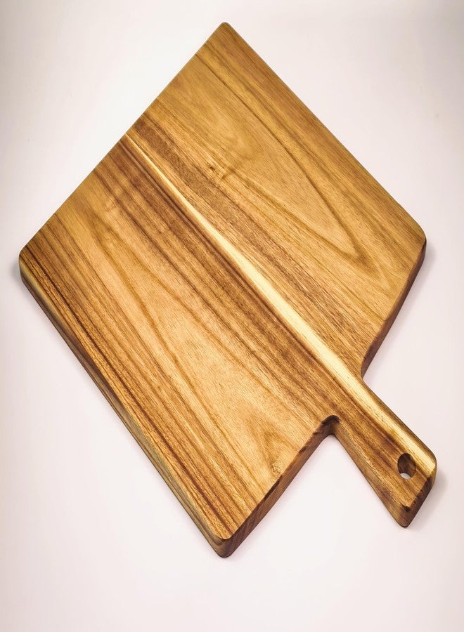 ZeQi Large Acacia Wood Cutting Board and Chopping Board with Handle Large 17” x 13” for Meat, Cheese, Vegetables, Bread, and Charcuterie - Decorative Wooden Serving Board for Kitchen and Dining Room - Image 4