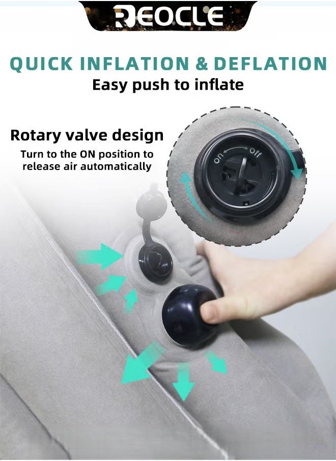 REOCLE Inflatable Travel Pillow Neck Pillow for Sleeping to Avoid Neck and Shoulder Pain Used for Airplane & Trains & Car & Bus & Office - Image 4