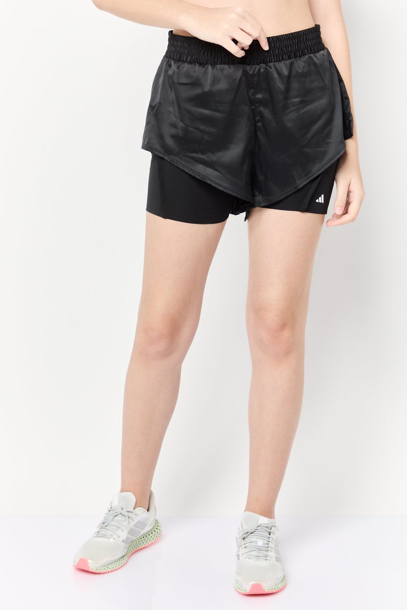 Adidas Women Brand Logo 2 In 1 Outdoor Shorts, Black  - Image 1