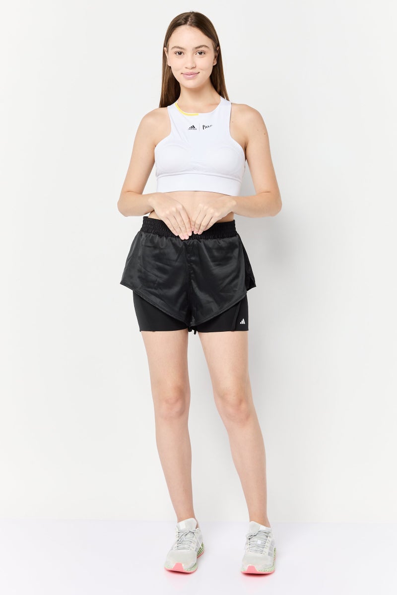 Adidas Women Brand Logo 2 In 1 Outdoor Shorts, Black - Image 2