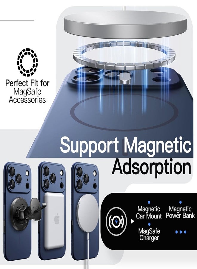 JETech Magnetic Slim Case for iPhone 17 Pro Max 6.9-Inch, Compatible with MagSafe, Ultra-Thin Lightweight Minimalist Phone Cover with Matte Finish and Full Camera Lens Protection (Dark Blue) - Image 4